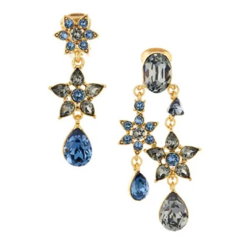 Oscar de la Renta
Crystal Flower Clip-On Drop Earrings